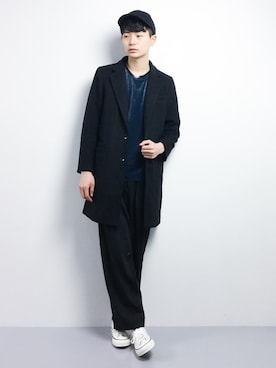 「STUDIOUS（ステュディオス）のアイテム（スウェット）」を使った、Yさん（メンズ・184cm）の冬コーディネート