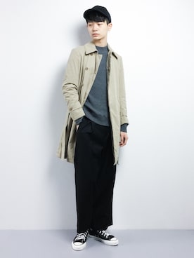 「FACTOTUM（ファクトタム）のアイテム（トレンチコート）」を使った、Yさん（メンズ・184cm）の冬コーディネート