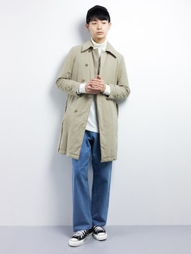 「FACTOTUM（ファクトタム）のアイテム（トレンチコート）」を使った、Yさん（メンズ・184cm）の冬コーディネート