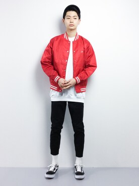 「unrelaxing（アンリラクシング）のアイテム（スウェット）」を使った、Yさん（メンズ・184cm）の冬コーディネート