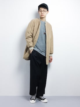 「BEAMS（ビームス）のアイテム（MA-1）」を使った、Yさん（メンズ・184cm）の冬コーディネート