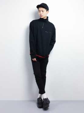 「MONKEY TIME（モンキータイム）のアイテム（スウェット）」を使った、Yさん（メンズ・184cm）の冬コーディネート
