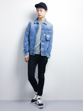 「G-STAR RAW（ジースターロゥ）のアイテム（デニムジャケット）」を使った、Yさん（メンズ・184cm）の冬コーディネート