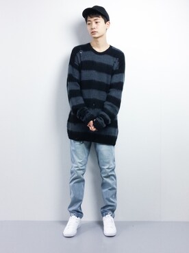 「glamb（グラム）のアイテム（トップス）」を使った、Yさん（メンズ・184cm）の冬コーディネート