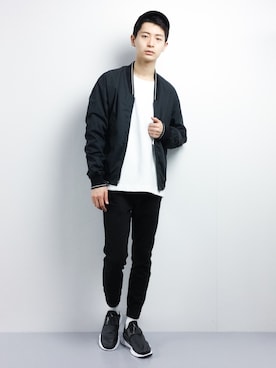 「MONKEY TIME（モンキータイム）のアイテム（ブルゾン）」を使った、Yさん（メンズ・184cm）の冬コーディネート