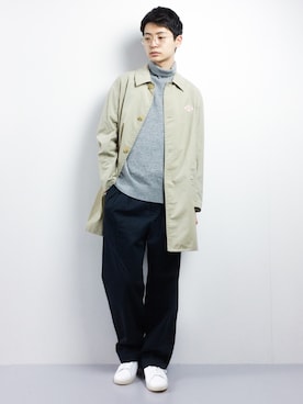 「niko and...（ニコアンド）のアイテム（ステンカラーコート）」を使った、Yさん（メンズ・184cm）の冬コーディネート