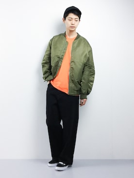 「CASPER JOHN AIVER（キャスパージョンアイバー）のアイテム（MA-1）」を使った、Yさん（メンズ・184cm）の冬コーディネート