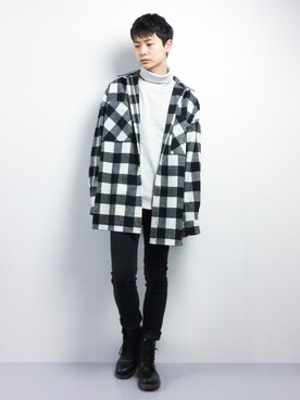「chapter world（チャプターワールド）のアイテム（ブーツ）」を使った、Yさん（メンズ・184cm）の冬コーディネート