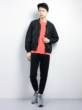 「ハラチ」｜「アイテム（MA-1）」を使った、Yさん（メンズ・184cm）の冬コーディネート