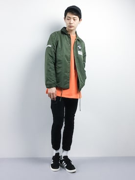 「UP START（アップスタート）のアイテム（ジャケット/アウター）」を使った、Yさん（メンズ・184cm）の春コーディネート
