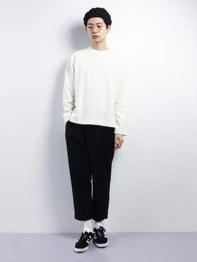 「CPH（シーピーエイチ）のアイテム（ハンチング/ベレー帽）」を使った、Yさん（メンズ・184cm）の春コーディネート