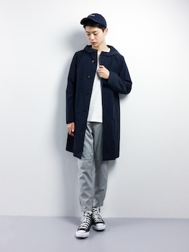 「green label relaxing（グリーンレーベルリラクシング）のアイテム（ナイロンジャケット）」を使った、Yさん（メンズ・184cm）の春コーディネート