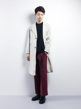 「HARE（ハレ）のアイテム（チェスターコート）」を使った、Yさん（メンズ・184cm）の春コーディネート