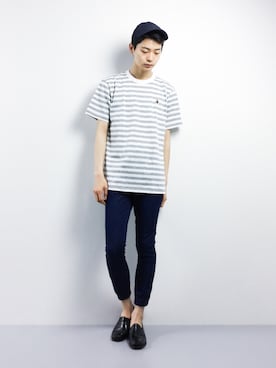 「A.P.C.（アーペーセー）のアイテム（帽子）」を使った、Yさん（メンズ・184cm）の春コーディネート