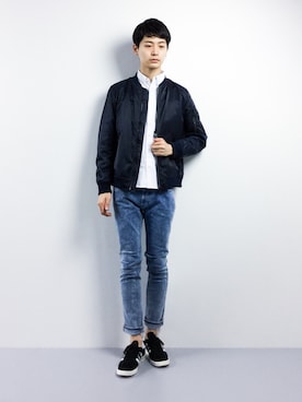 「BLACK LABEL CRESTBRIDGE（ブラックレーベル・クレストブリッジ）のアイテム（ジャケット/アウター）」を使った、Yさん（メンズ・184cm）の春コーディネート