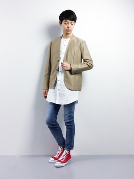 「SHIPS JET BLUE（シップスジェットブルー）のアイテム」を使った、Yさん（メンズ・184cm）の春コーディネート
