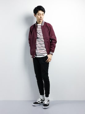 「INASTUDIOS（イーナストゥディオス）のアイテム（ナイロンジャケット）」を使った、Yさん（メンズ・184cm）の春コーディネート