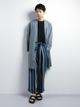 「HARE（ハレ）のアイテム（ノーカラージャケット）」を使った、Yさん（メンズ・184cm）の春コーディネート