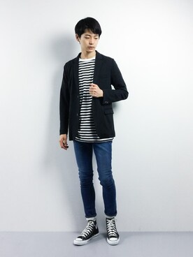 「SOLIDO（ソリード）のアイテム（ジャケット/アウター）」を使った、Yさん（メンズ・184cm）の春コーディネート