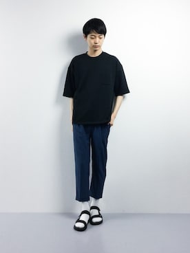 「ROXD（ロッド）のアイテム（スラックス）」を使った、Yさん（メンズ・184cm）の春コーディネート