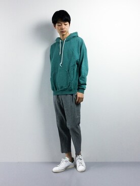「JERZEES（ジャージーズ）のアイテム」を使った、Yさん（メンズ・184cm）の春コーディネート