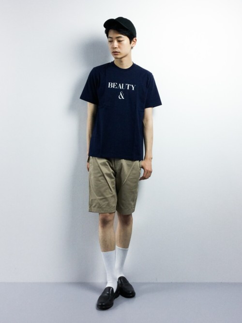 「BEAUTY&YOUTH UNITED ARROWSのBY B&Y Tシャツ（Tシャツ/カットソー、ブルー系）」を使った、Yさん（メンズ・184cm）の春コーディネートの1枚目の写真