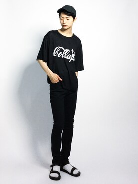 「unrelaxing（アンリラクシング）のアイテム」を使った、Yさん（メンズ・184cm）の夏コーディネート