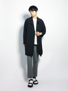 「JOURNAL STANDARD（ジャーナルスタンダード）のアイテム（トレンチコート）」を使った、Yさん（メンズ・184cm）の夏コーディネート