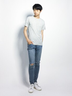 「MONKEY TIME（モンキータイム）のアイテム（デニムパンツ）」を使った、Yさん（メンズ・184cm）の夏コーディネート