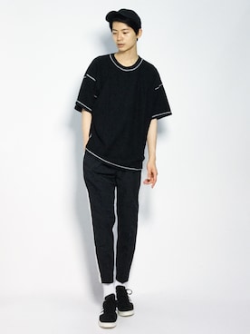 「MONKEY TIME（モンキータイム）のアイテム（Tシャツ/カットソー）」を使った、Yさん（メンズ・184cm）の夏コーディネート