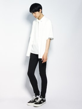 「MONKEY TIME（モンキータイム）のアイテム（デニムパンツ）」を使った、Yさん（メンズ・184cm）の夏コーディネート