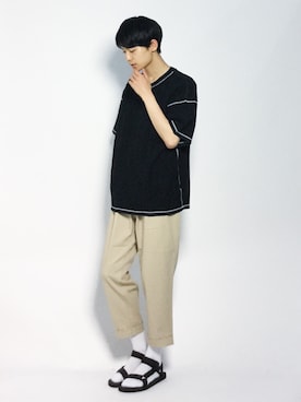 「MONKEY TIME（モンキータイム）のアイテム（Tシャツ/カットソー）」を使った、Yさん（メンズ・184cm）の夏コーディネート