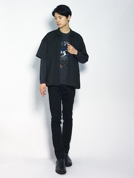 「N.HOOLYWOOD（N.ハリウッド）のアイテム（Tシャツ/カットソー）」を使った、Yさん（メンズ・184cm）の夏コーディネート