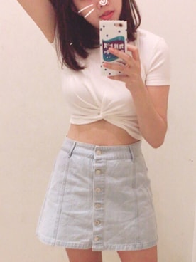 「FOREVER 21」｜「アイテム（PC・スマホグッズ/家電）」を使った、ことねさん（レディース・158cm）の夏コーディネート