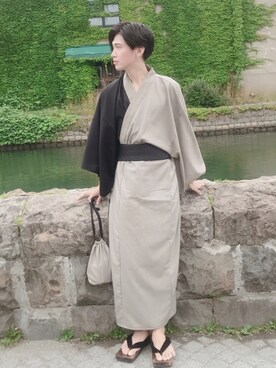 KOSUKE IWAMA使用「MinoriTY（【2019春夏新作】4点セット切替浴衣レトロチェック）」的時尚穿搭