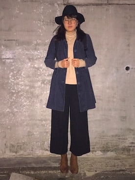 「stradivarius（ストラディバリウス）のアイテム（ブーティ）」を使った、MIDORIさん（レディース・177cm）の冬コーディネート