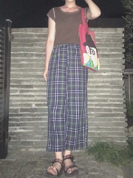 「SOURCE（ソース）のアイテム（シューズ）」を使った、MIDORIさん（レディース・177cm）の秋コーディネート
