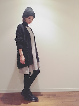 「rag & bone（ラグアンドボーン）のアイテム（ワンピース/ドレス）」を使った、安田美沙子さん（レディース・162cm）の冬コーディネート