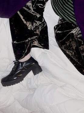 「usedのアイテム（ジャケット/アウター、パープル系）」を使った、樱花さん（レディース・160cm）の冬コーディネート