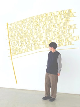 「Graphpaper（グラフペーパー）のアイテム（ベスト）」を使った、ごんしさん（メンズ・177cm）の春コーディネート