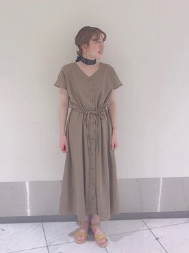 H a k iさん（レディース・154cm）の春コーディネート