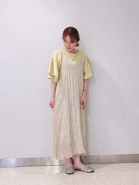 「アイテム（ワンピース/ドレス、シルバー系）」を使った、H a k iさん（レディース・154cm）の夏コーディネート