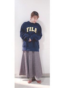 「H&M（エイチ・アンド・エム）のアイテム（バレエシューズ）」を使った、H a k iさん（レディース・154cm）の冬コーディネート