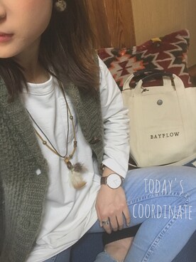 「花見」｜「アイテム（腕時計）」を使った、みやっち☺︎さん（レディース・160cm）の春コーディネート