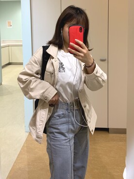「152cm」｜「アイテム（デニムジャケット）」を使った、mさん（レディース・152cm）の春コーディネート