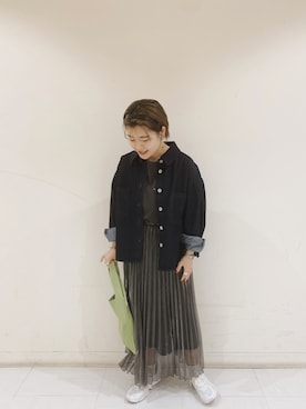 「JEANASIS（ジーナシス）のアイテム（デニムジャケット）」を使った、yukiさん（レディース・157cm）の春コーディネート