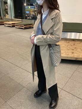「AS KNOW AS PINKY（アズノゥアズピンキー）のアイテム（トレンチコート）」を使った、レディさん（レディース・161cm）の春コーディネート