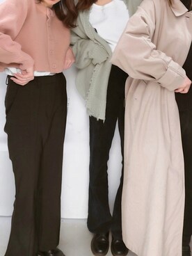 「MOUSSY（マウジー）のアイテム（トレンチコート）」を使った、レディさん（レディース・161cm）の春コーディネート