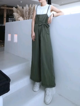 「ZARA（ザラ）のアイテム（サロペット/オーバーオール）」を使った、rainieluluさん（レディース・158cm）の夏コーディネート