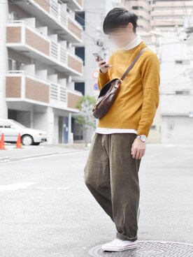 「アイテム（その他トップス、ホワイト系）」を使った、ゆうげんさん（メンズ・174cm）の冬コーディネート